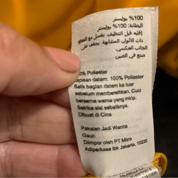 Warehouse mustard yellow shift pleated hem dress UK size 6. US 2. SKU I6 - Picture 9 of 14